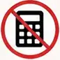 No handheld calculators icon