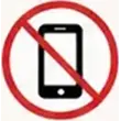 No phone, tablets, or other devices icon
