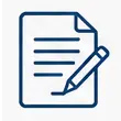 Paper with lines and pencil icon